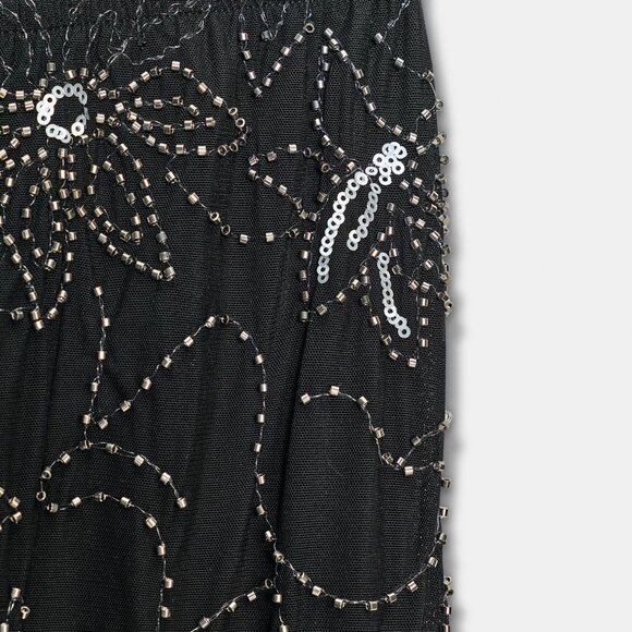 NWT SIZE SMALL BEADED SEQUIN SEMI-SHEER PANTS BLACK SILVER ZARA 4813/815/717 - Picture 7 of 7